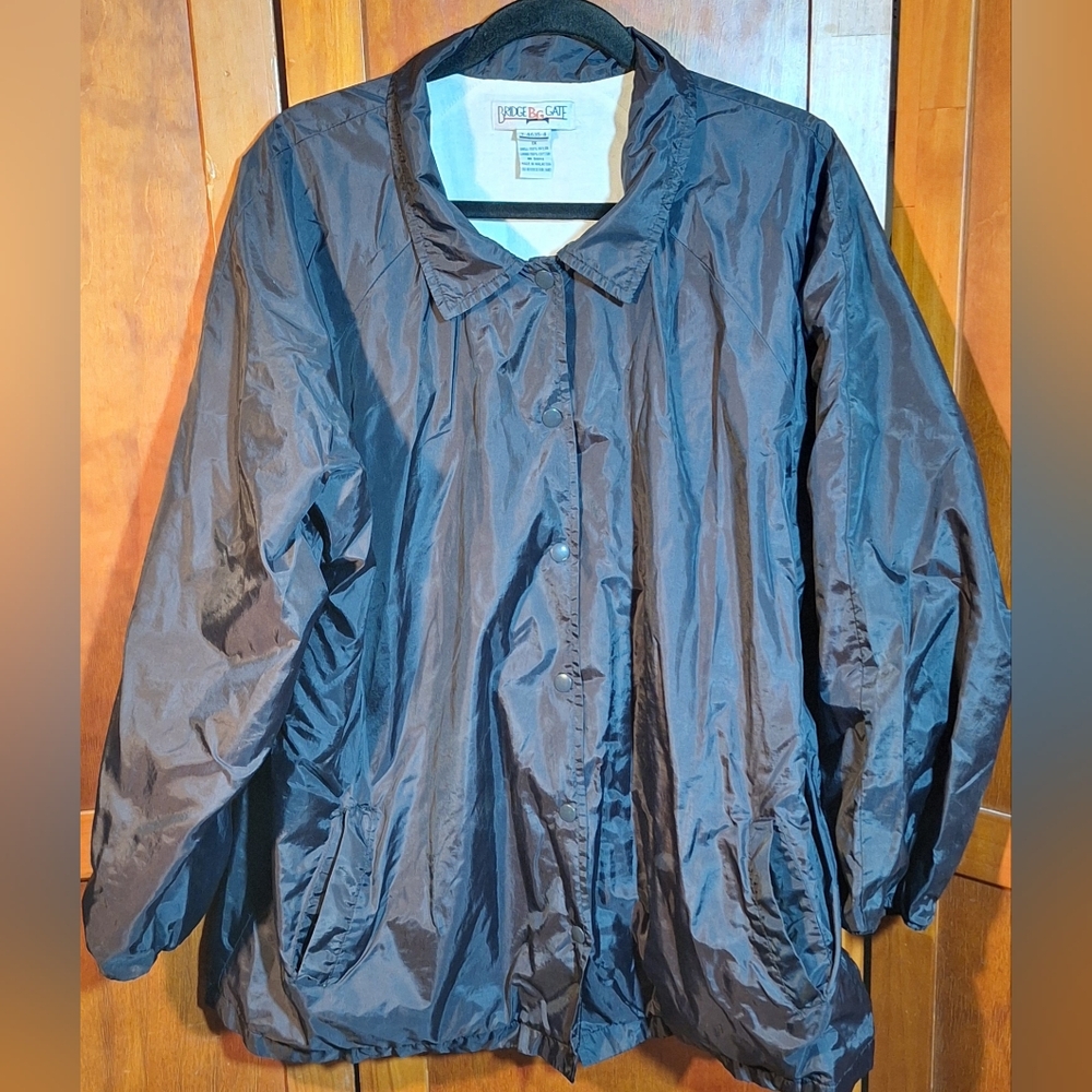 BRIDGE GATE Classic Black Windbreaker Jacket